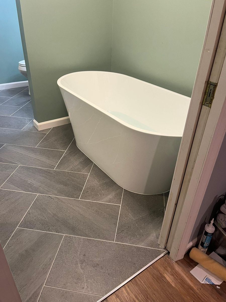 Tile installation for PW Designs in Grand Blanc, MI