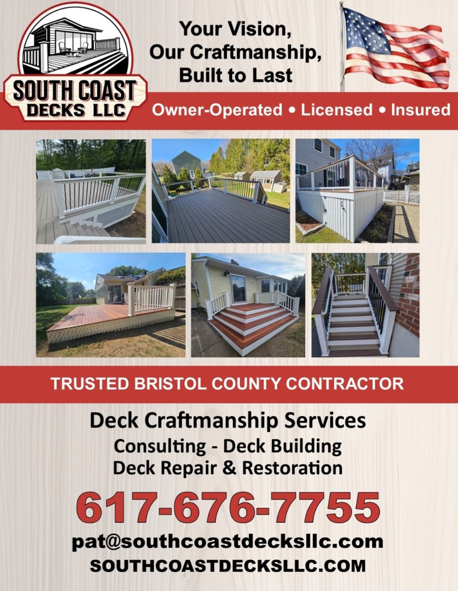 Deck Craftsmanship Services for South Coast Decks LLC in Mansfield, MA