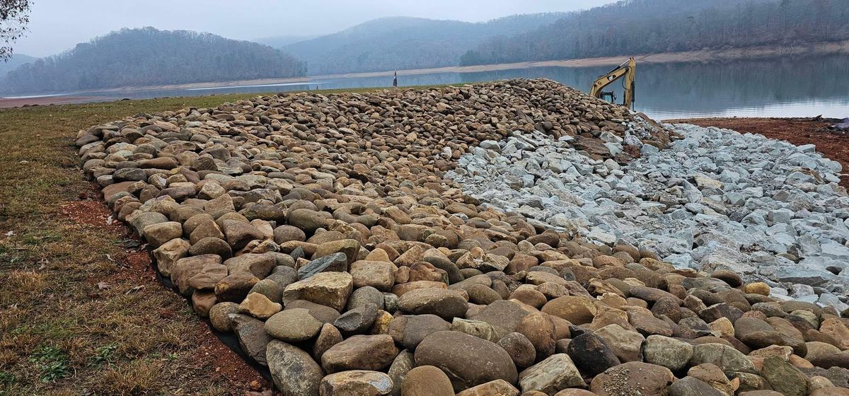 Shoreline Stabilization for Restoration Shoreline Norris Lake Rip Rap in Norris Lake, TN