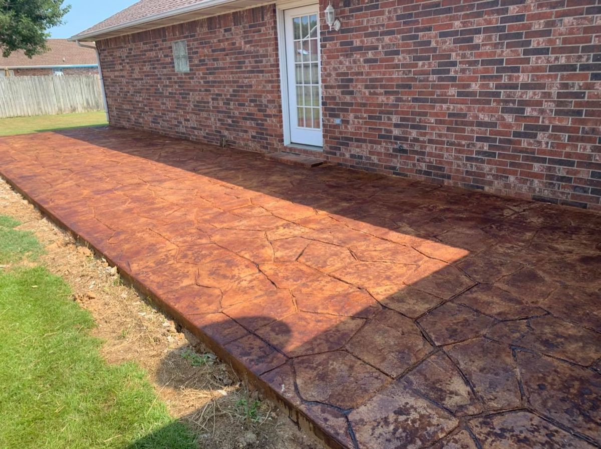 Stamped Concrete Installation for R&C Concrete in Jonesboro, AR