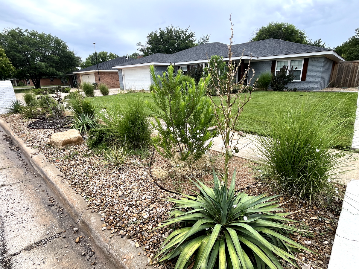 Landscape Lighting, Custom Flowerbed Design for Kings Outdoor in Amarillo, TX