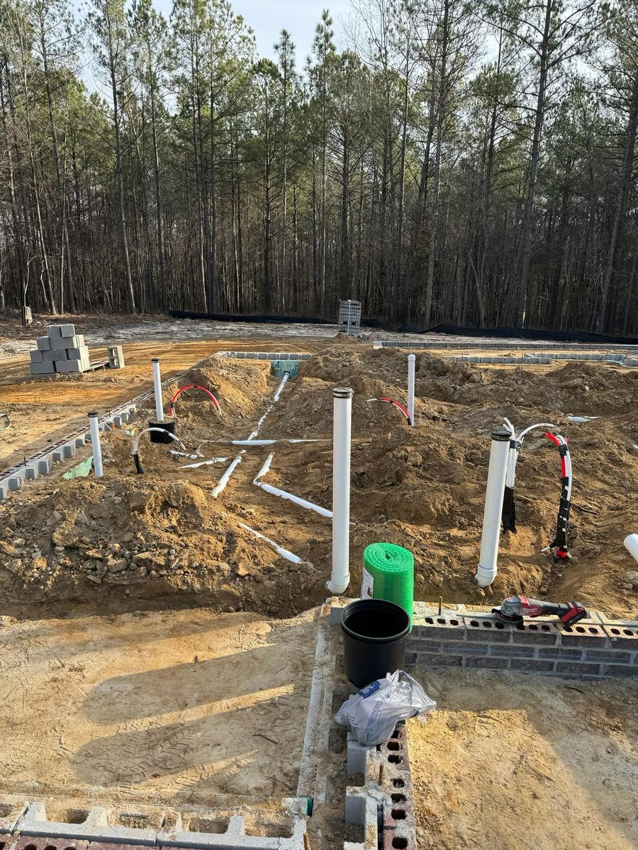 New Construction Plumbing for Hunts Plumbing INC in Maxton, NC
