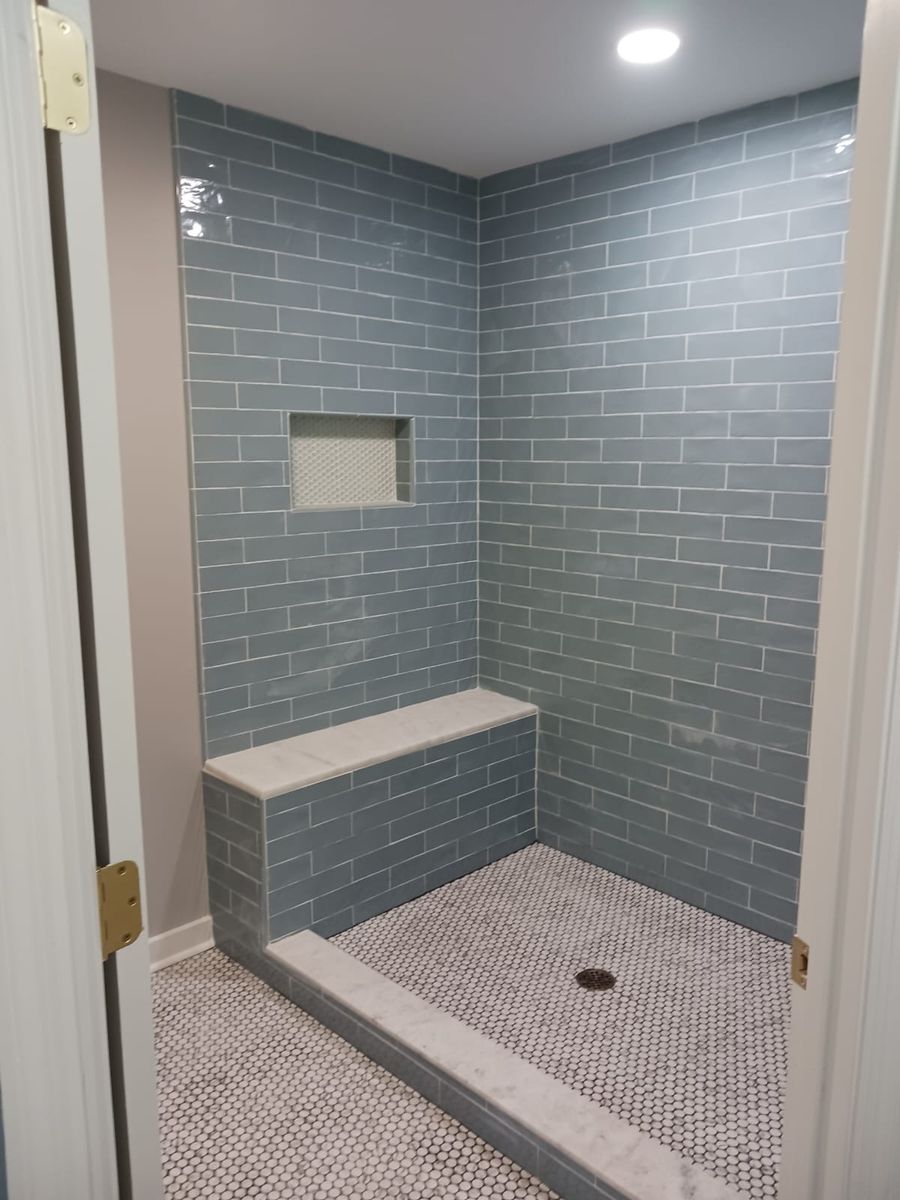 Tile,shower and floor installation for jeo painting llc in Huntsville, AL