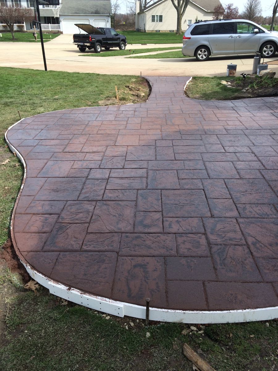 Stamped Concrete Installation for Lake Erie Companies in Grand River, OH