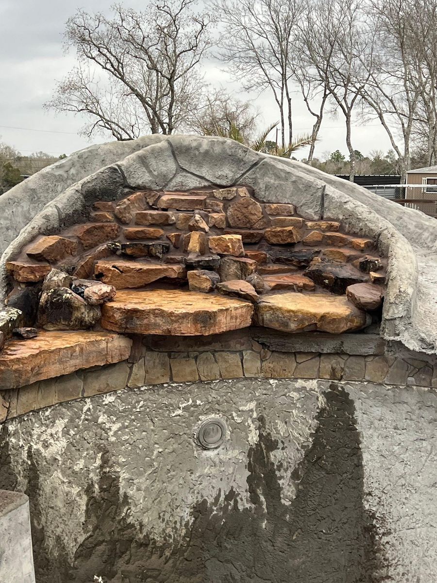 Water Feature Installation for 123 Pool Renovations in Houston, TX