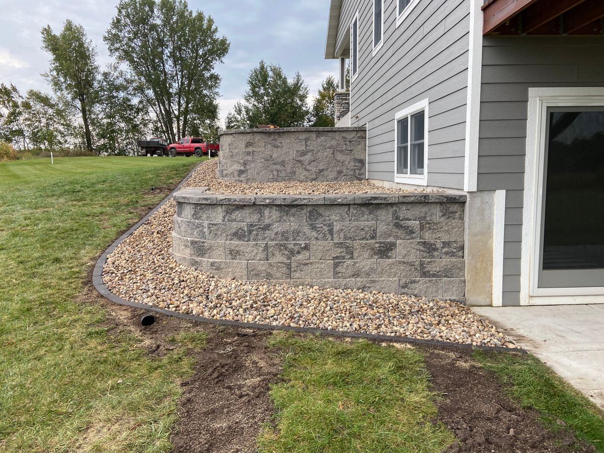 Retaining Wall Installation for Davis Landscaping in Wilson, WI