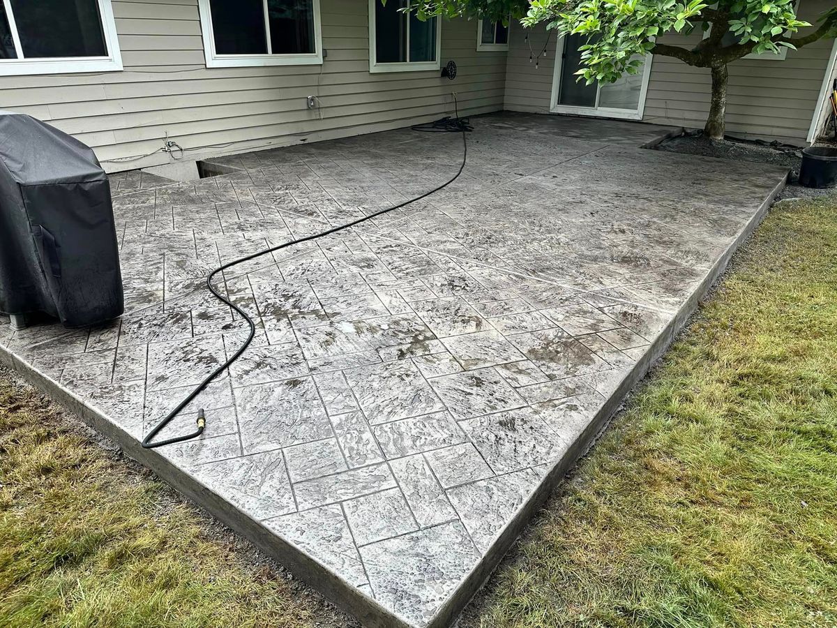 Stamped Concrete Installation for A Paradise Concrete & Construction  in  Renton,  WA