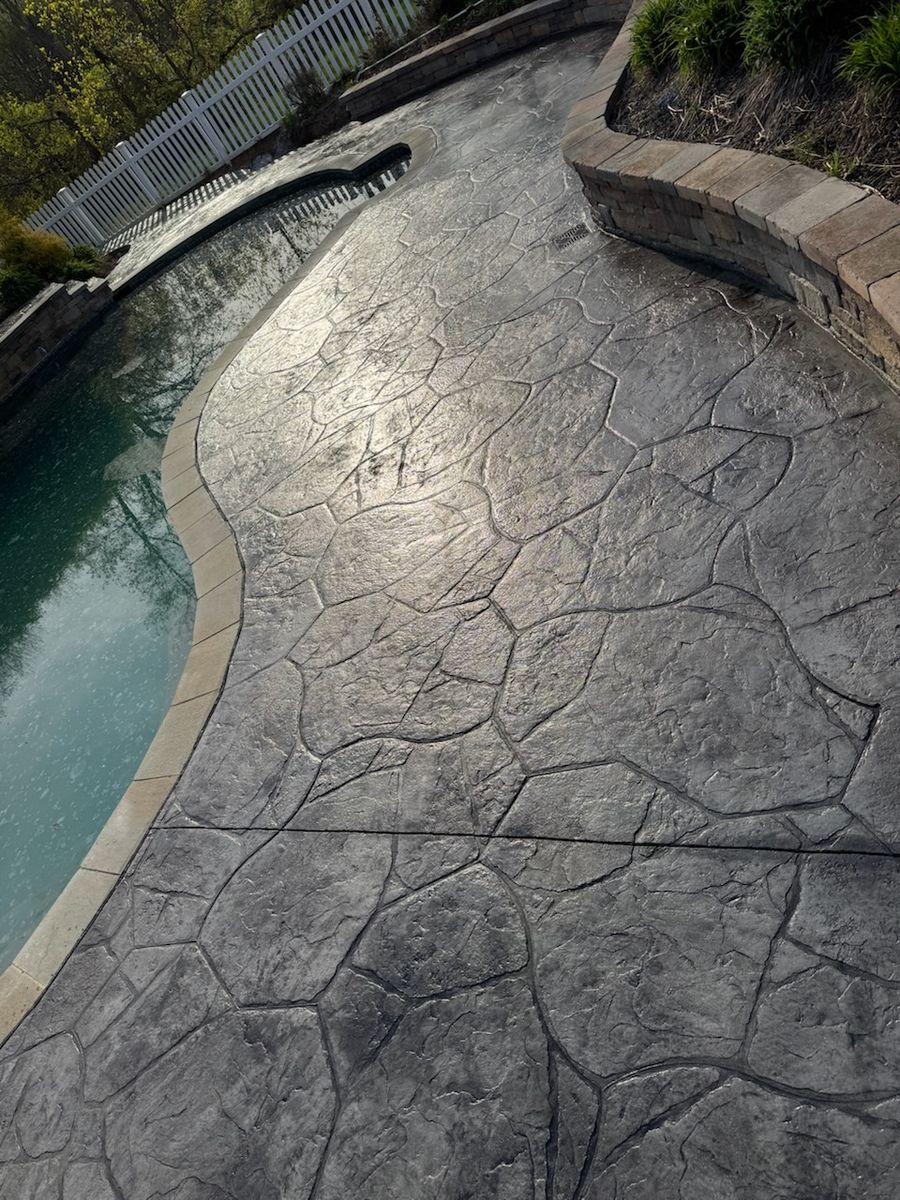 Stamped Concrete Installation for Moat Concrete Construction in Westminster,  MD