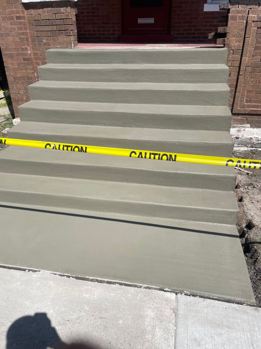 Concrete stairs for Onyx Concrete Contractors in Chicago, IL