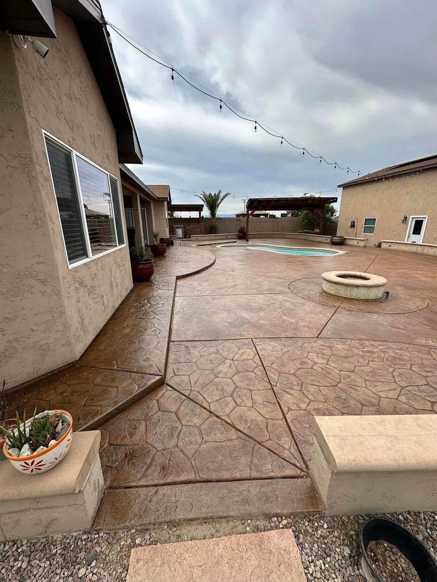 Stamped Concrete Installation for American Concrete Placement in Camp Verde, AZ