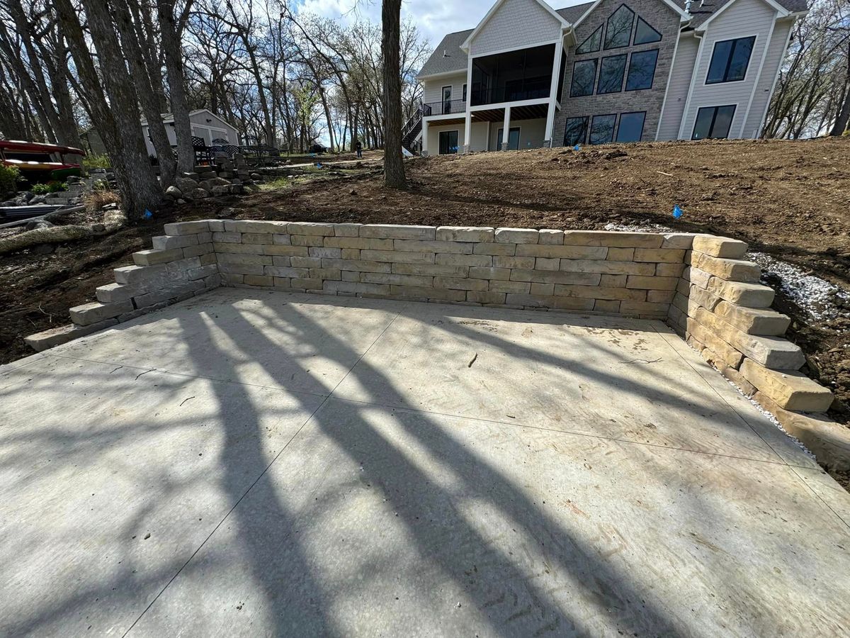 Retaining Wall Construction for Raccoon Valley Lawn Care in Des Moines, IA