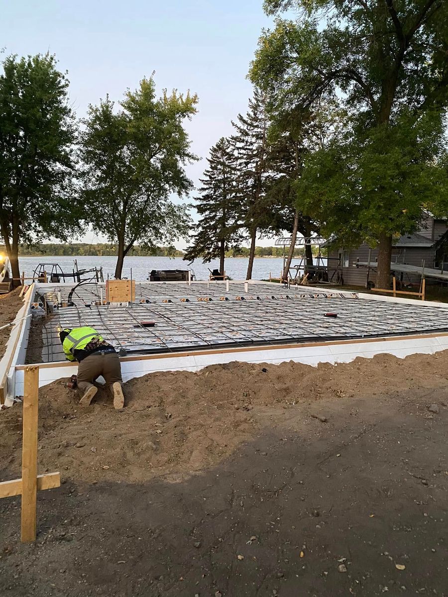 House and Shed Floors for Johnson Concrete in New London, MN