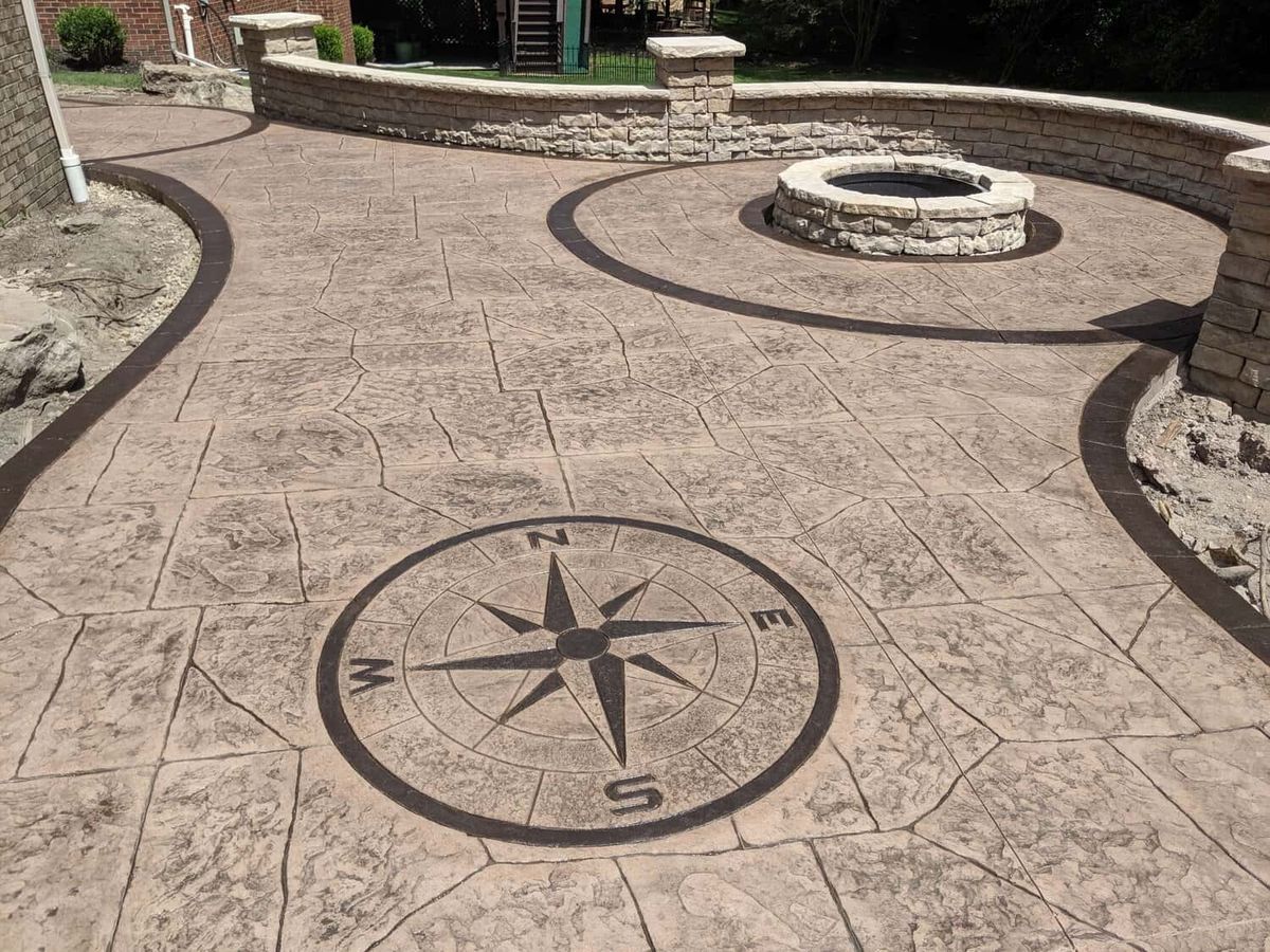 Stamped Concrete Installation for Almighty Home Improvement Group in Old Westbury, NY