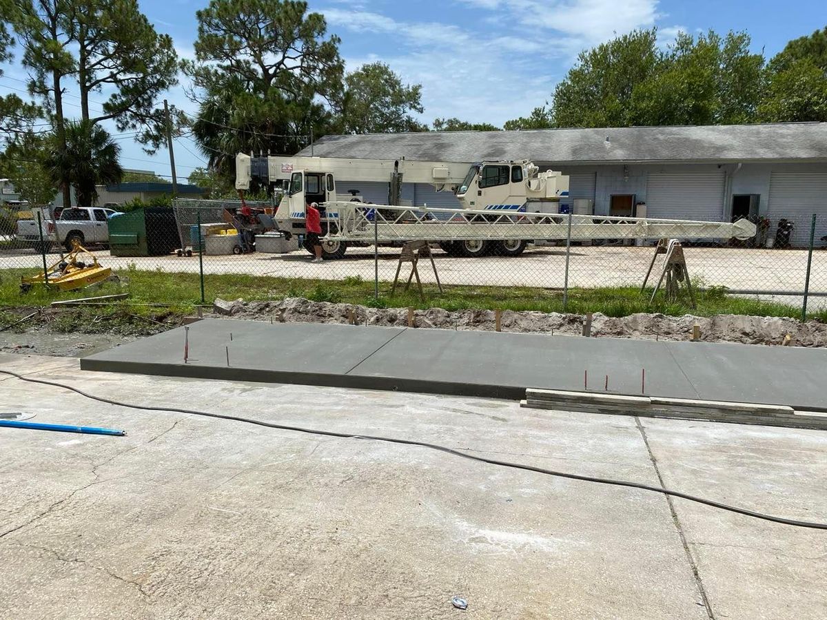 Concrete Slab Installation for Green Hammer Concrete in Palm Bay, Florida