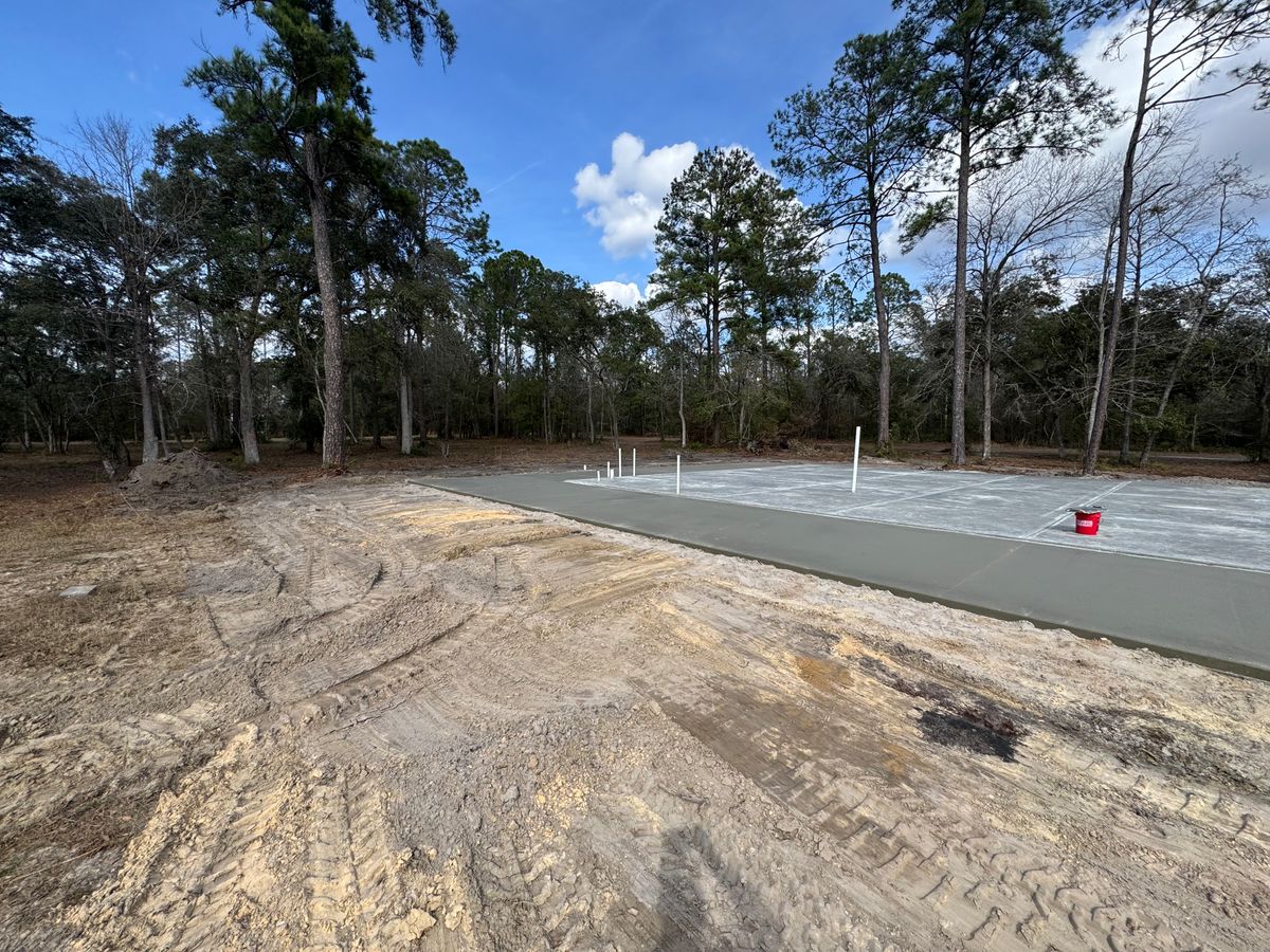Concrete Slab Construction for Cameron Enterprises in Live Oak, FL