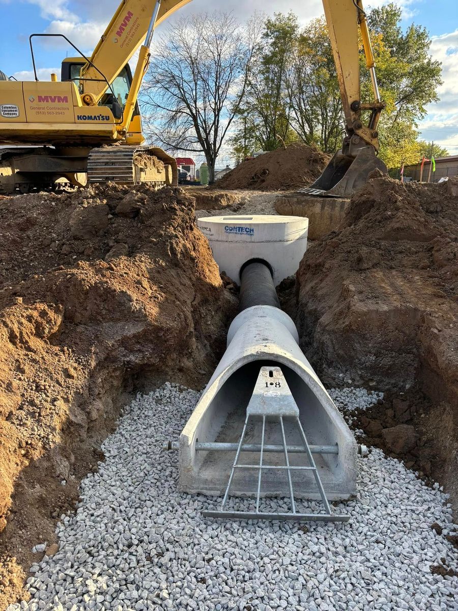 Storm Water and Sewage Systems for KW Earthworks in Connersville, IN