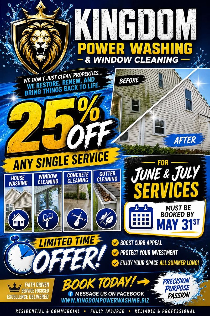 Window Cleaning for Kingdom Power Washing & Window Cleaning in Flushing, MI