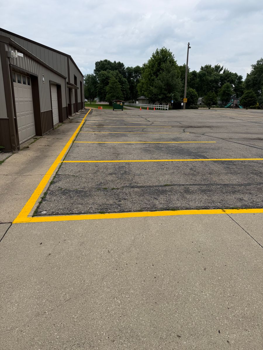 Line Striping for Midwest Line Striping LLC in Spirit Lake, IA