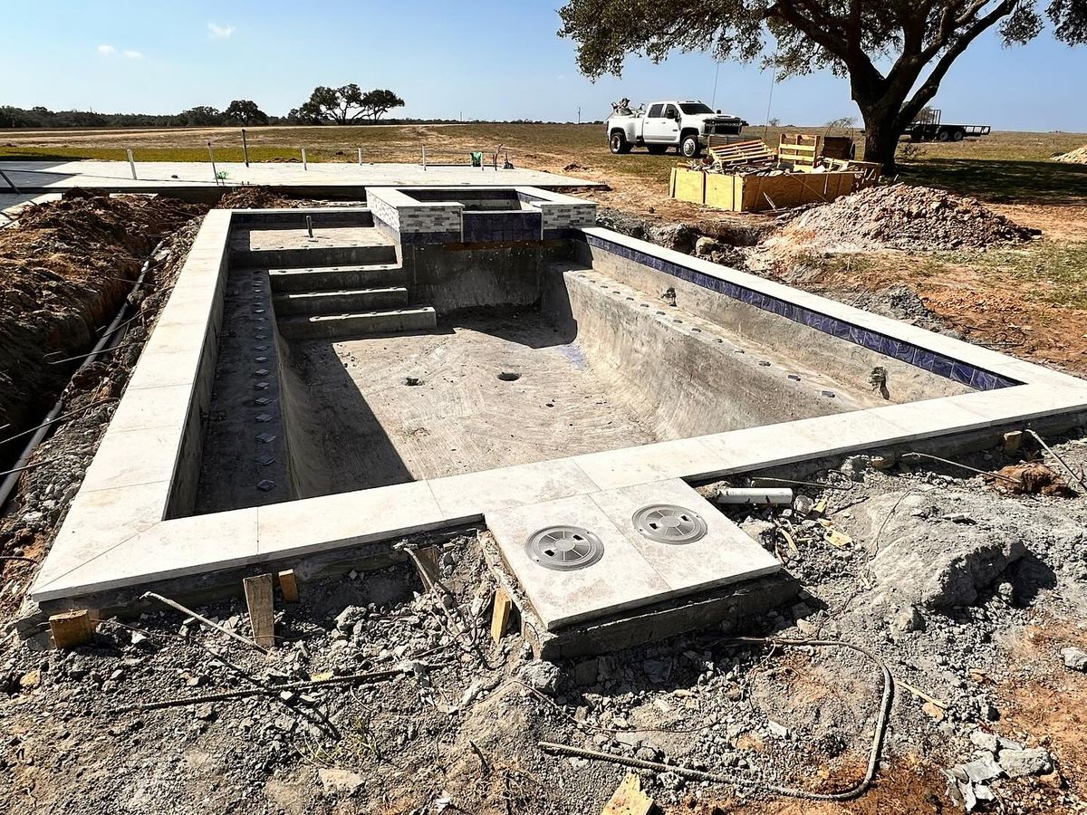 Custom Pool Construction for J & P Construction in Houston, TX