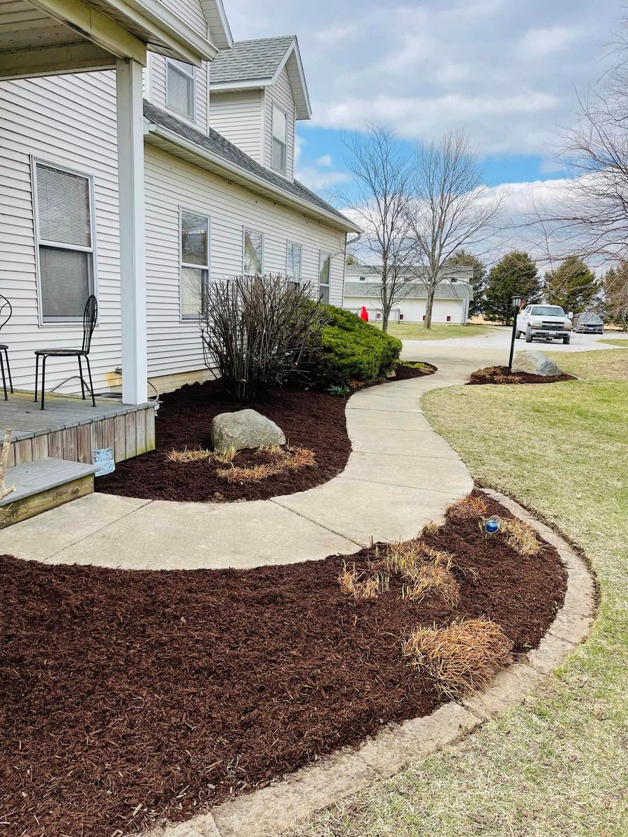 Mulch Installation for Manny's Cleaning,Lawn Care & Snow Removal Services in Champaign, IL