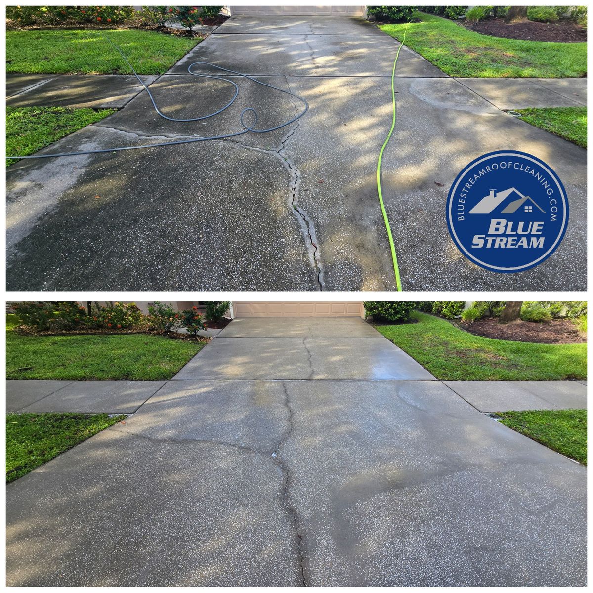 Driveway and Sidewalk Pressure Washing for Blue Stream Roof Cleaning & Pressure Washing in Tampa, FL
