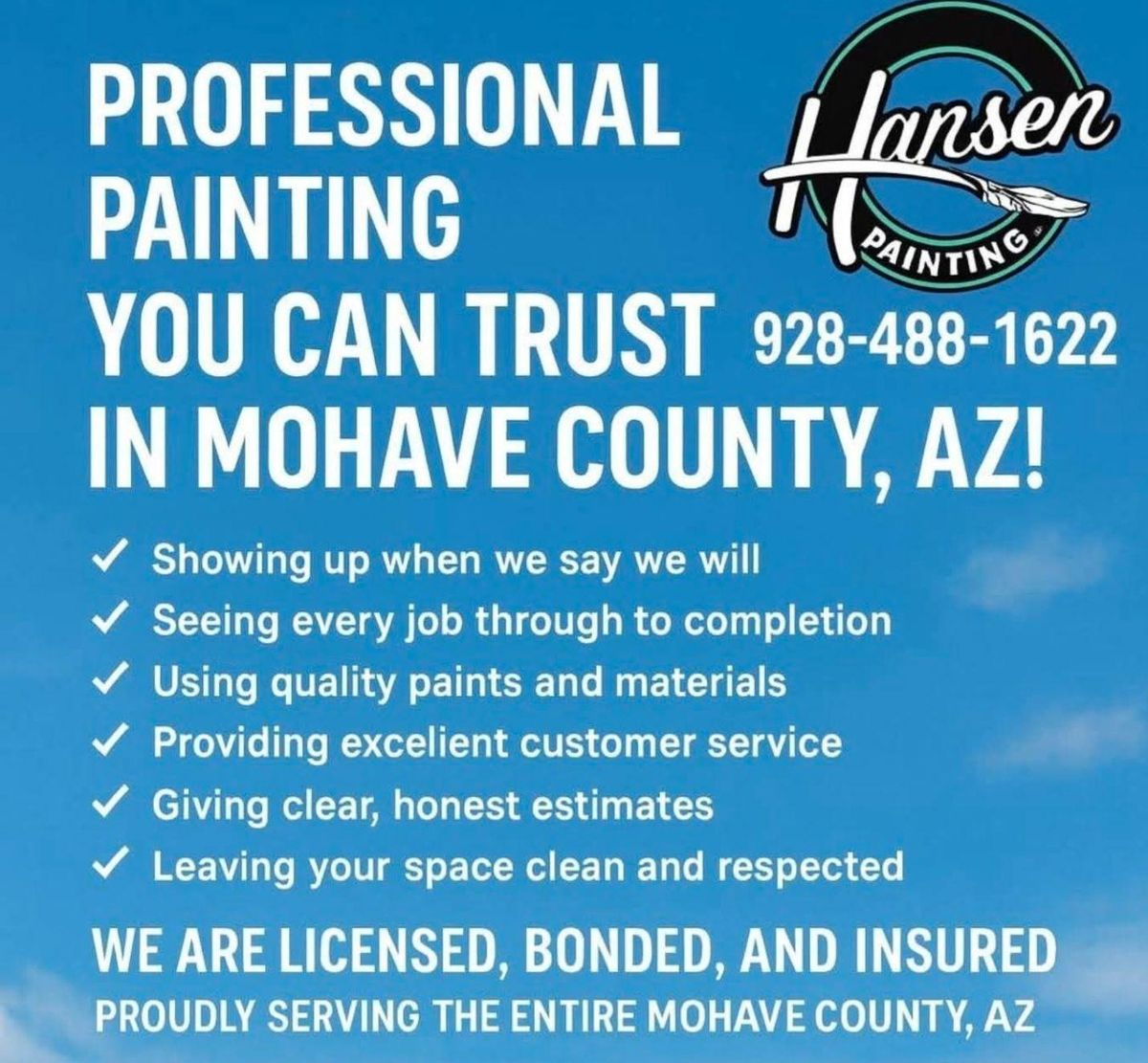 Custom Painting Services for Hansen Painting in Fort Mohave, AZ