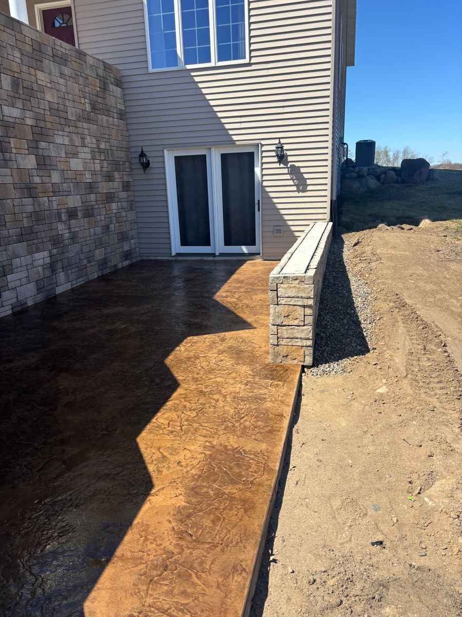 Stamped Concrete Installation for Karasch Concrete & Masonry in Sartell, MN