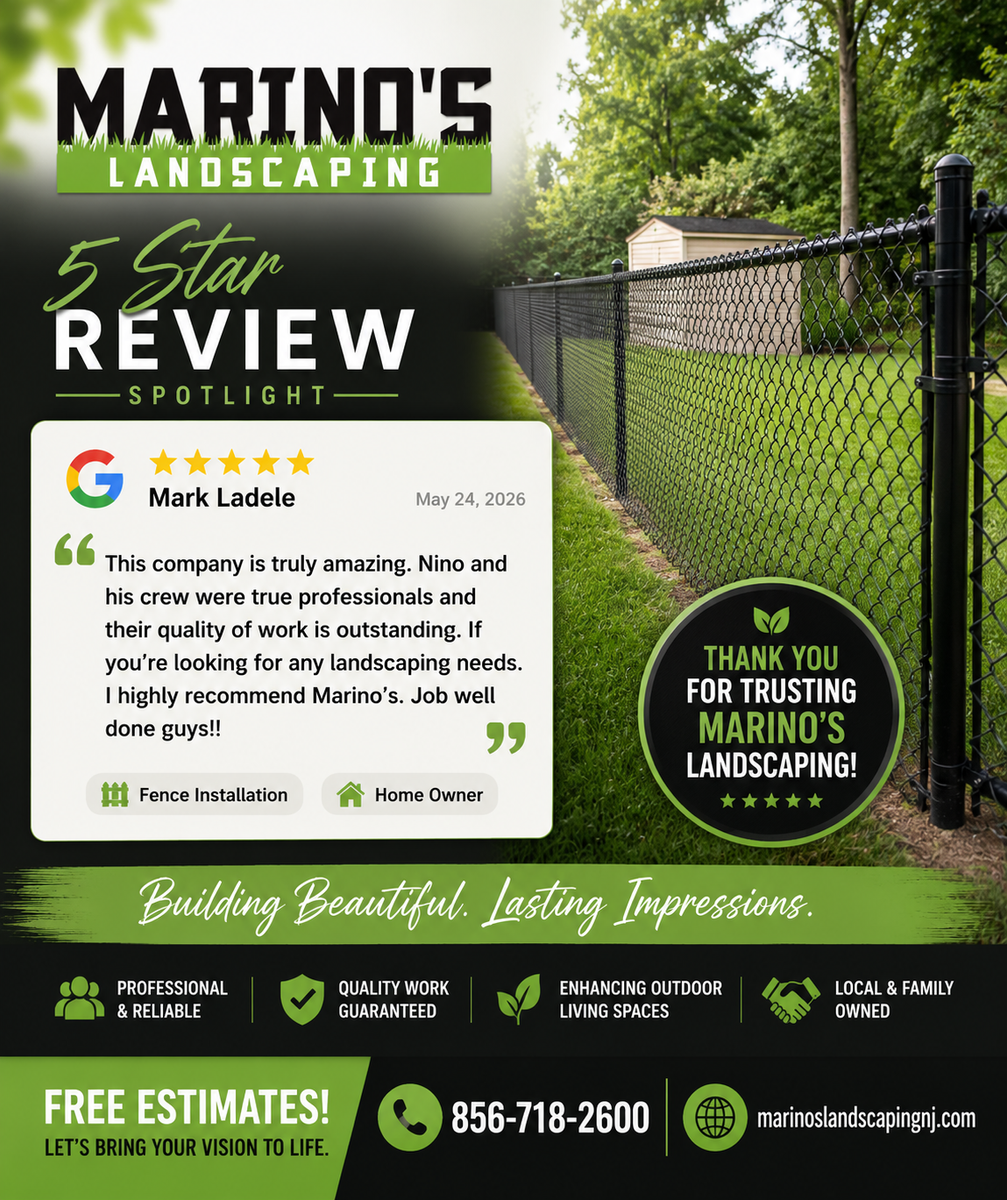 Fence Installation for Marino's Landscaping in Pennsville, NJ