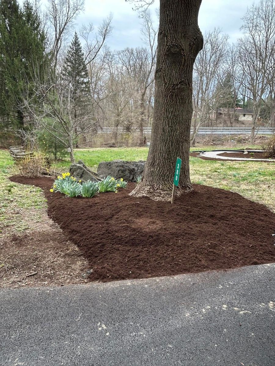 Mulch Installation for Eric's Property Service in Conestoga, PA
