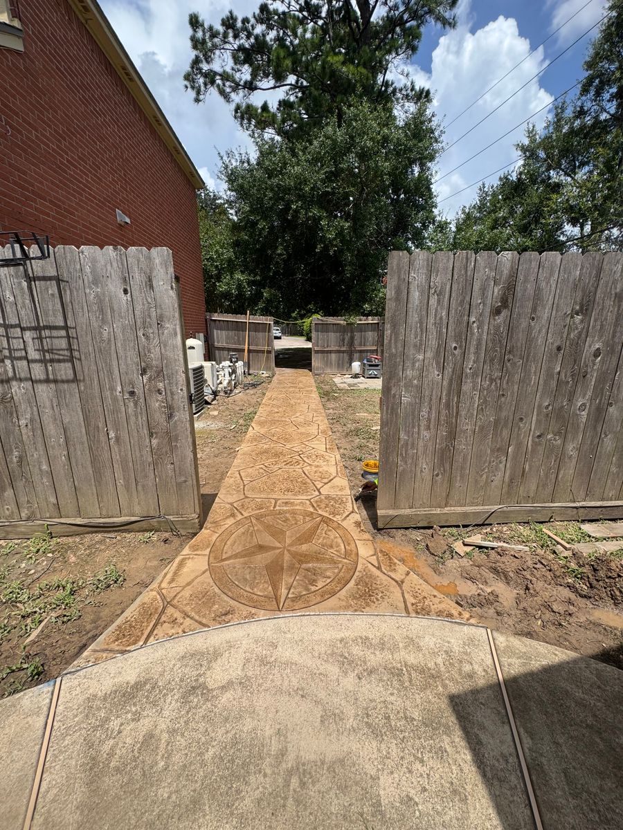 Stamped Concrete Installation for NG Concrete Services in Houston, TX
