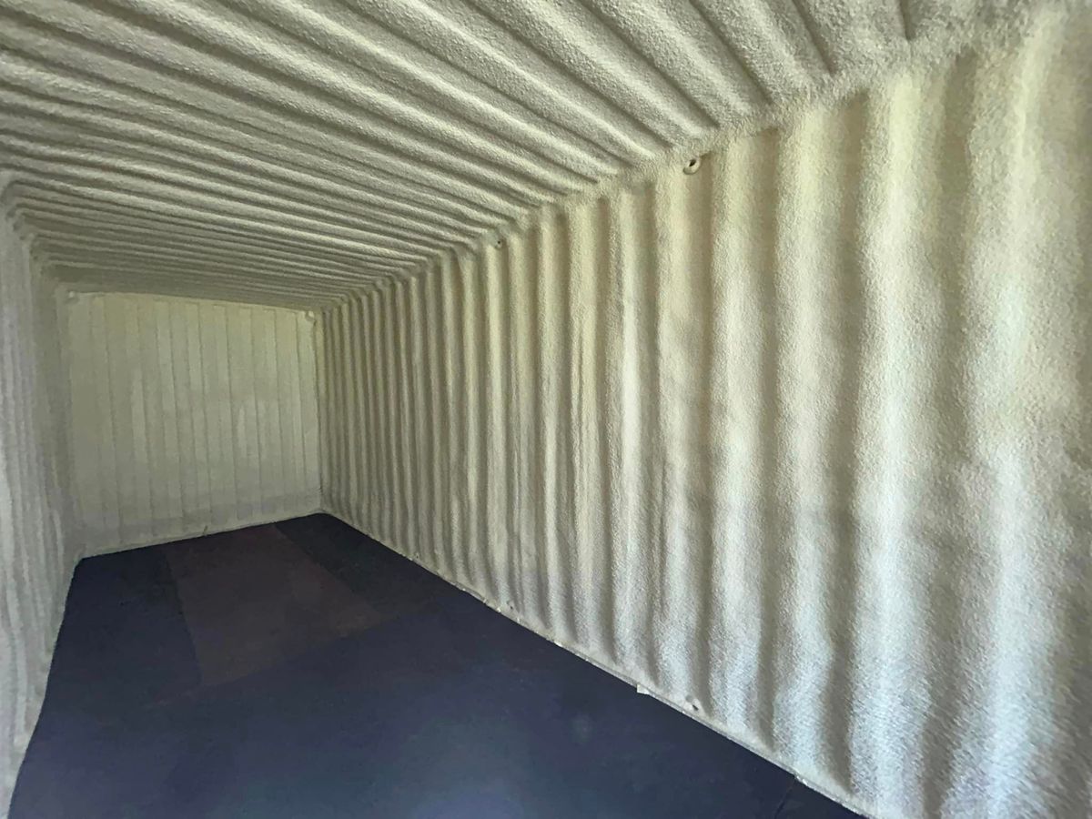 Spray Foam shipping container for CTE Roofing and Insulation in Dublin, GA