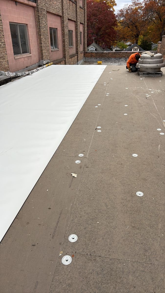 Single ply system replacements. for Watershed Commercial Roofing L.L.C in Hesperia, MI