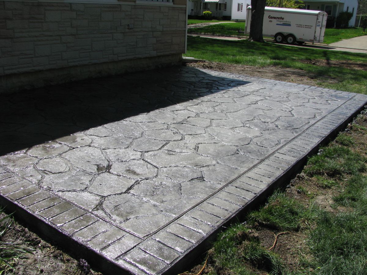 Stamped Concrete Installation for Concrete Pros, LLC in Lorain, OH