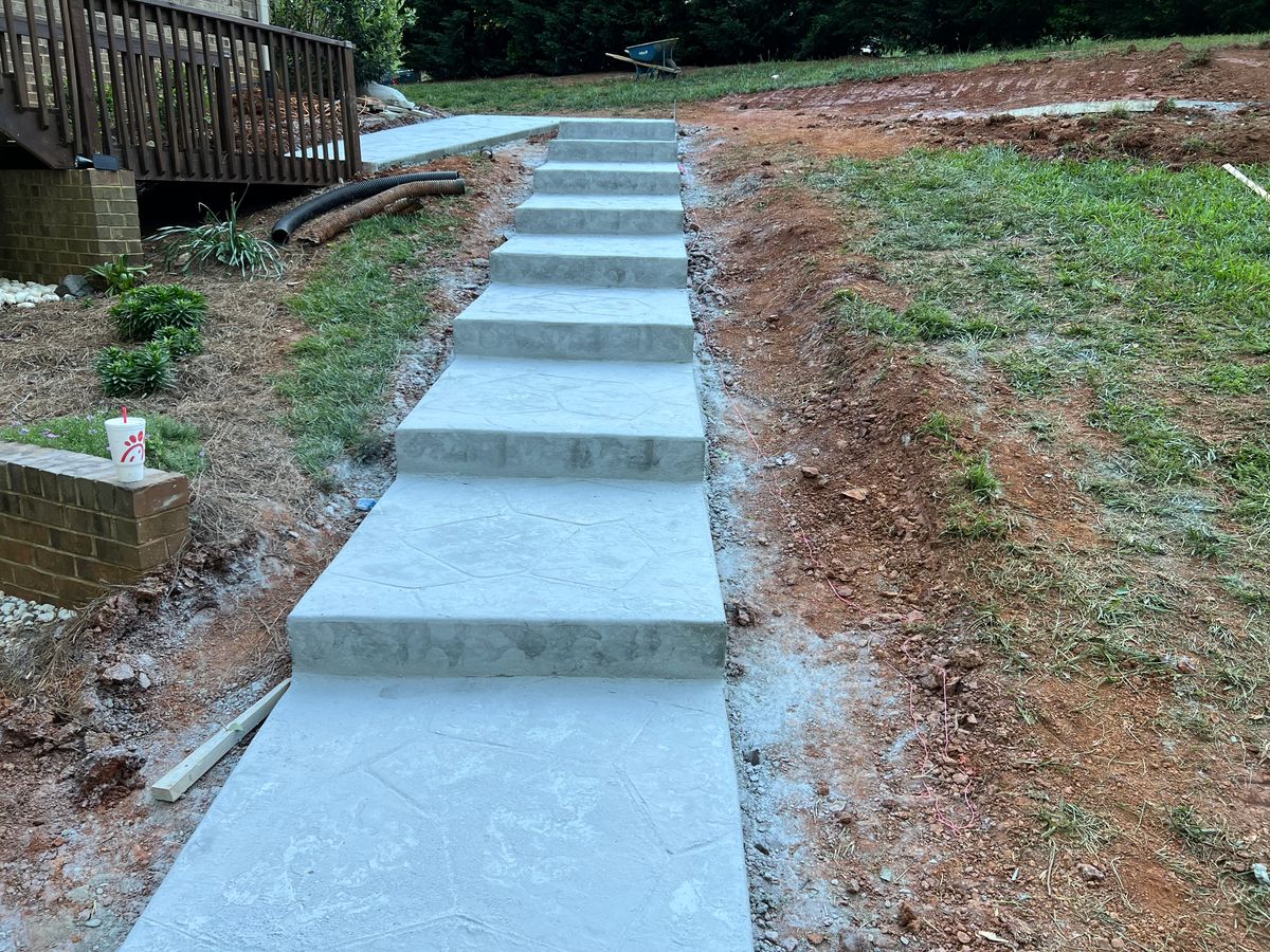 Concrete Stairs for Arce’s concrete finishing in Winston Salem, NC