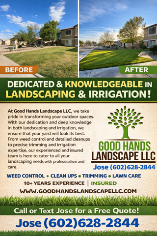 Mowing for Good Hands Landscape in Maricopa, AZ