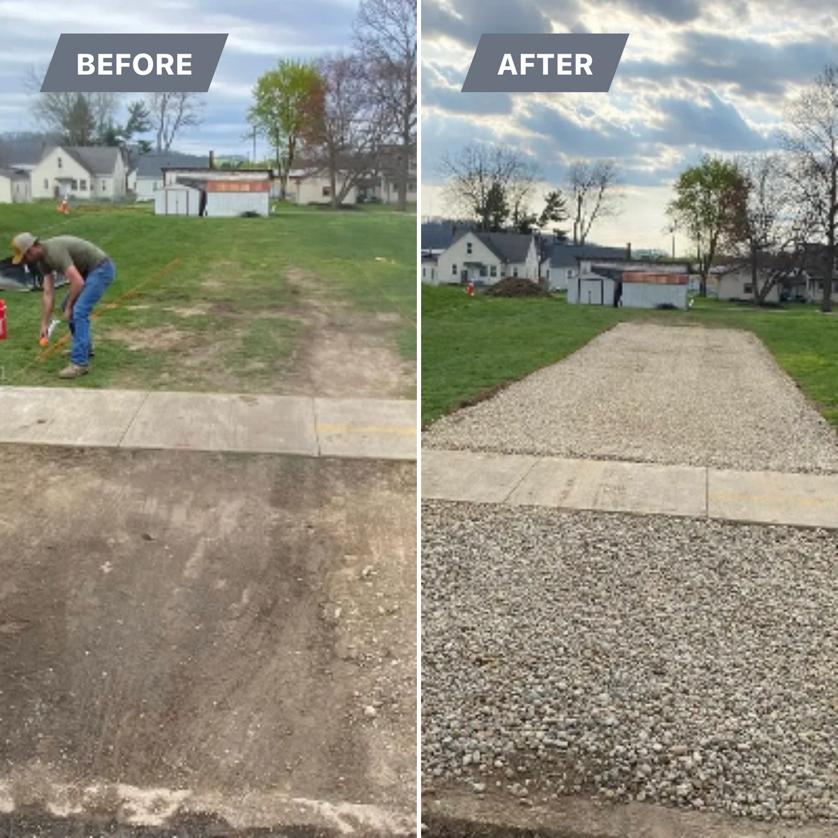 Shed Pad & Parking Area Installation for Seals Outdoor Services in Perrysville, OH