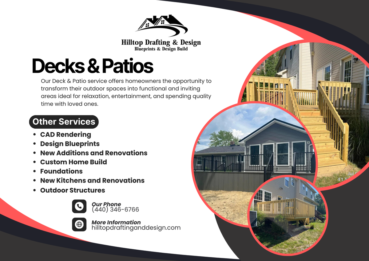 Decks & Patios for Hilltop Drafting & Design LLC in Geauga County, Ohio