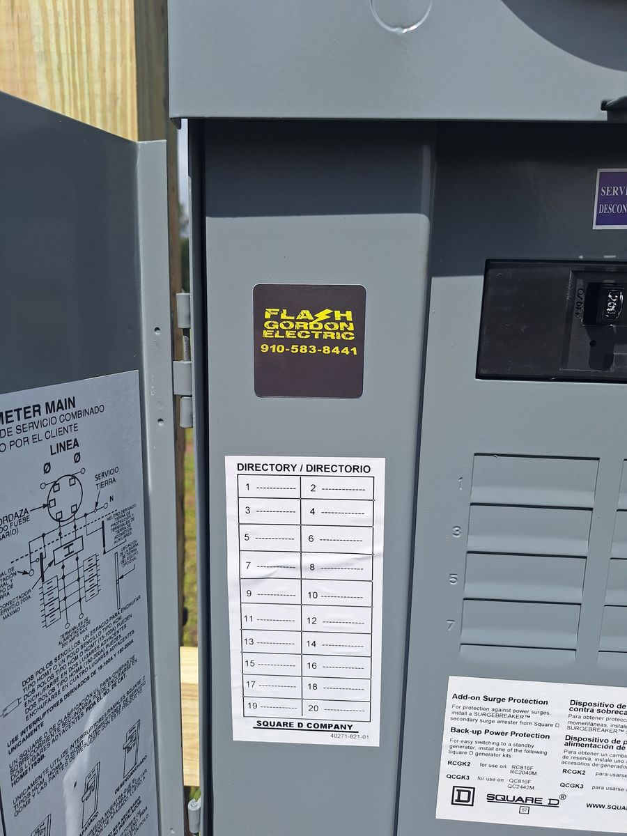 Electrical Panel Upgrades for Flash Gordon Electric LLC in Hope Mills, NC