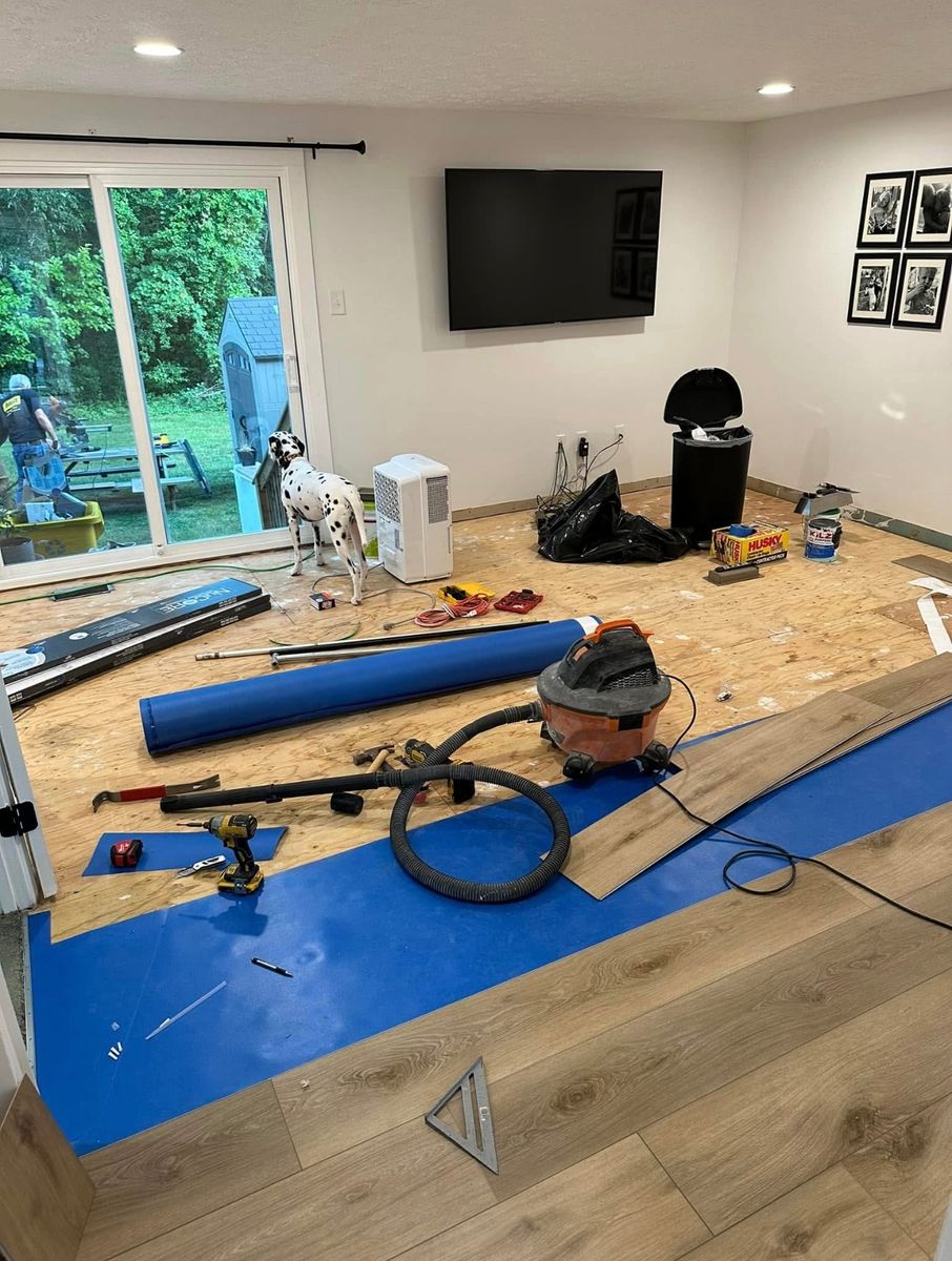 Flooring and custom trim for Chesapeake Solutions in Pasadena, MD