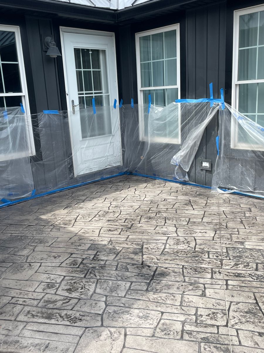 Stamped Concrete Installation for Willson's Contracting in Davison, MI