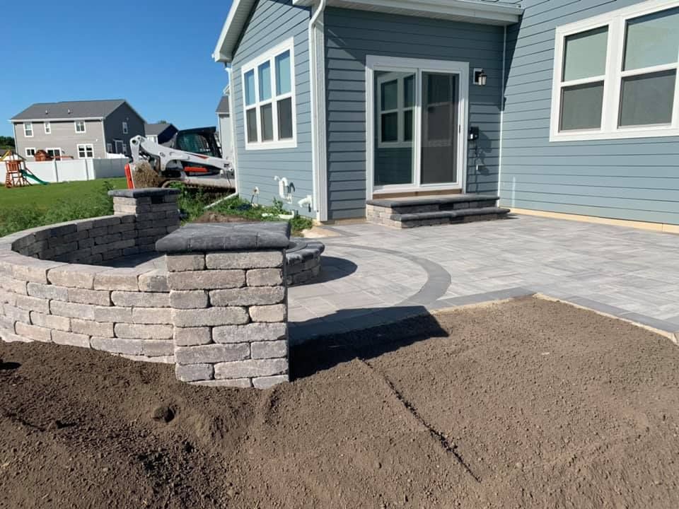 Fire Pit Installation for Dahl's Landscape & Design in Waukesha, WI