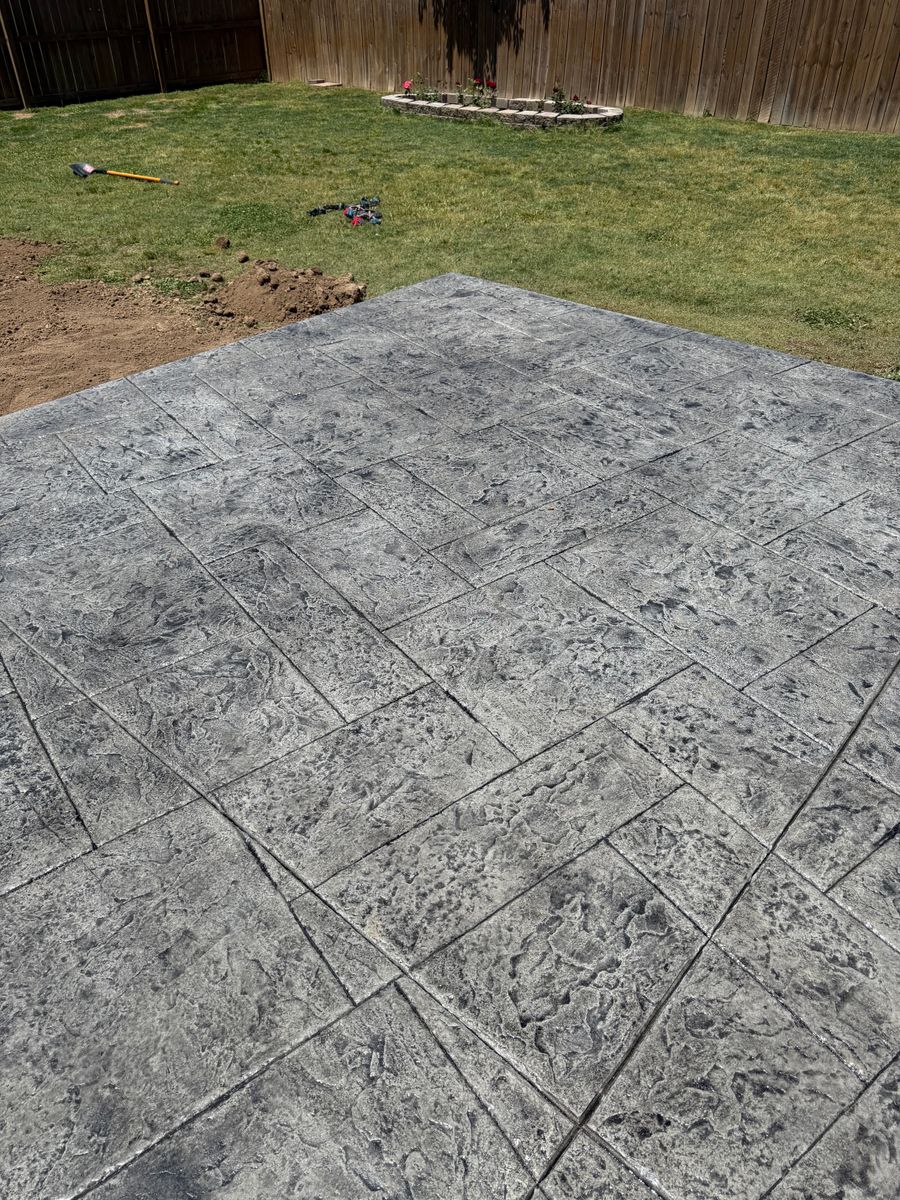 Stamped Concrete Installation for Modern Concrete LLC in Lowell, AR