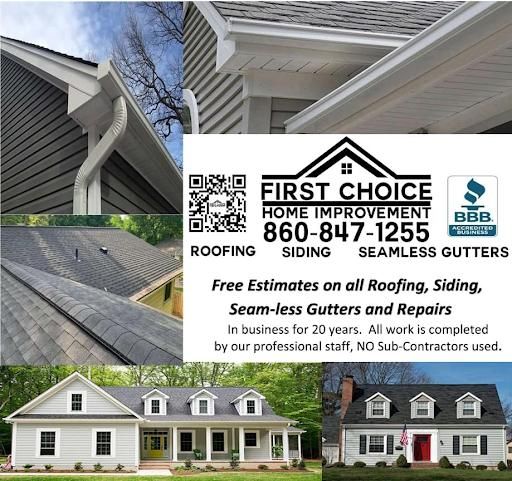 Seamless Gutters for First Choice Home Improvement LLC in East Windsor, CT