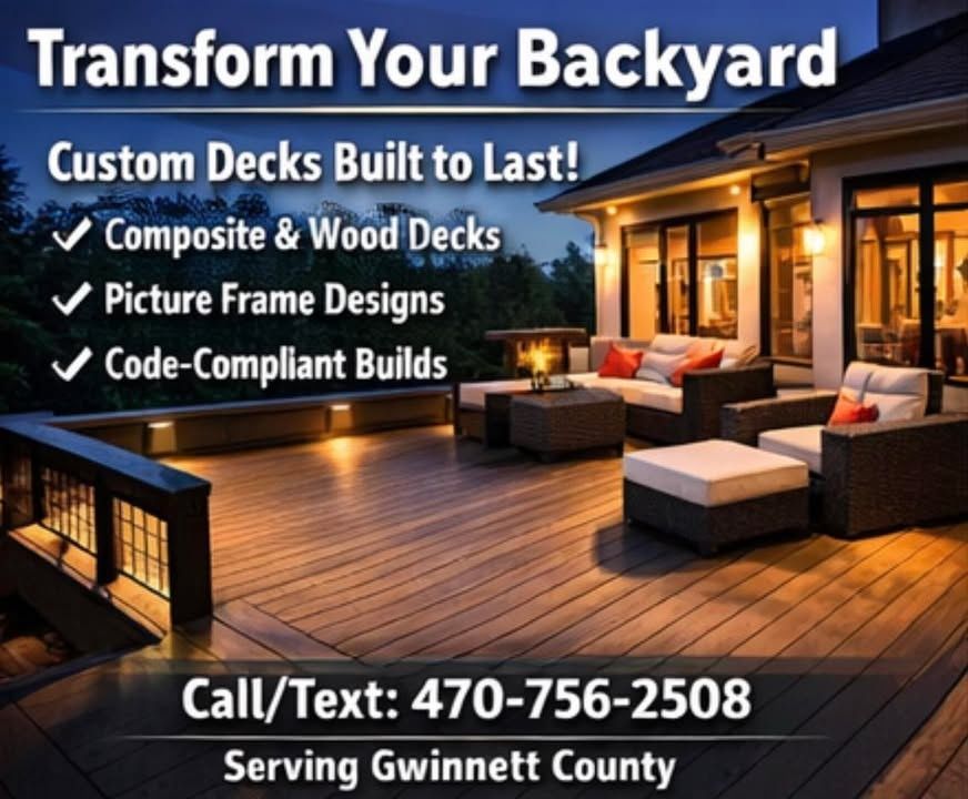 Custom Decks for CSC Carpentry LLC in Alpharetta, GA