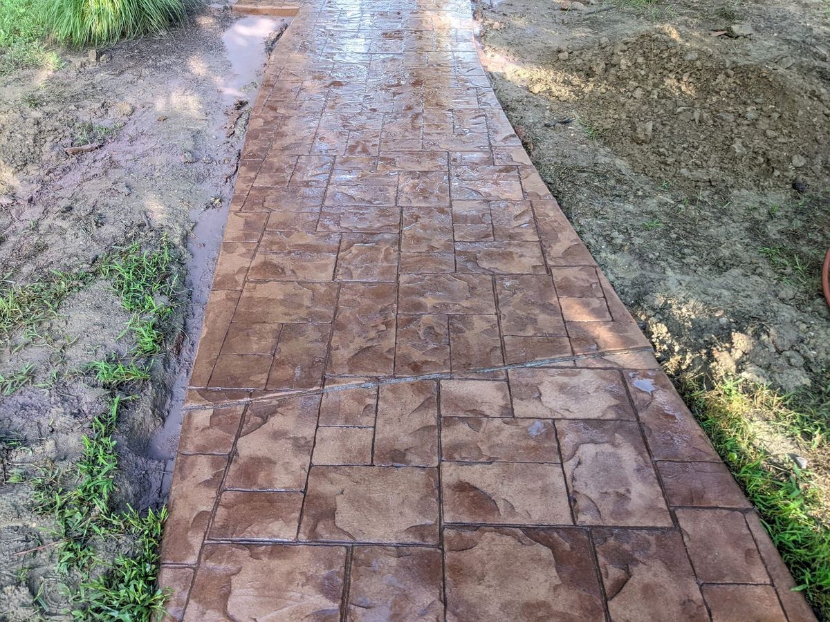 Stamped Concrete Installation for JD's Concrete LLC in Dameron, MD