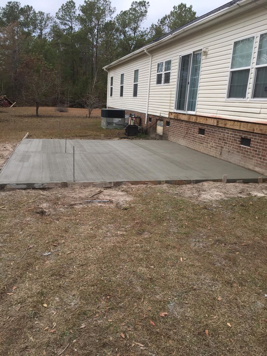 Concrete Slab Construction for D & G Construction Solutions LLC in Wilmington, NC