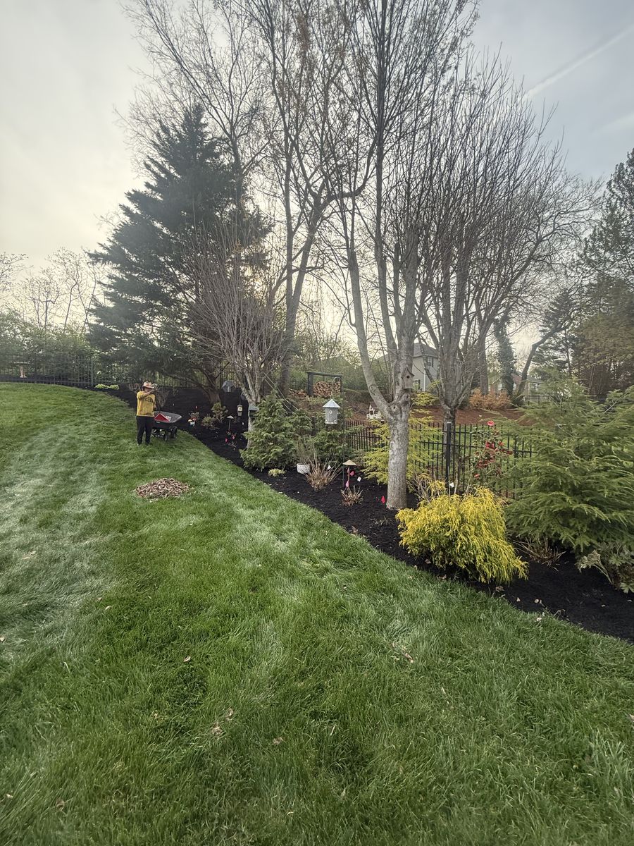 Mulching for Wesleys Landscaping in Clinton, TN