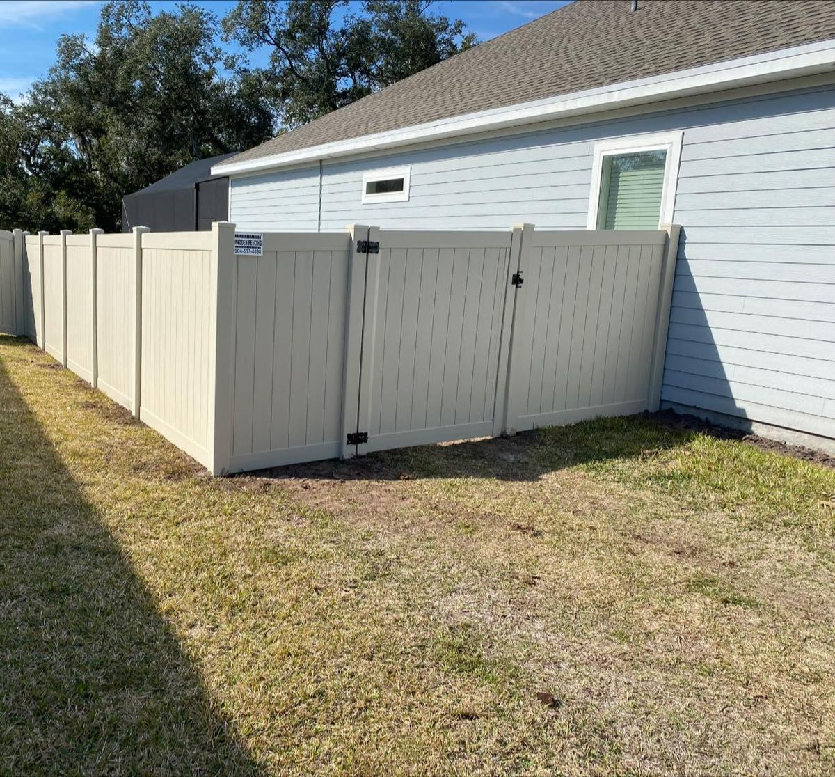 Vinyl Fence Installation for Madden Fencing Inc. in St. Johns, Florida