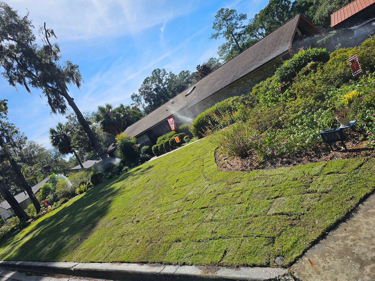 Sod Installing for Deeper Roots Landscape in High Springs, FL