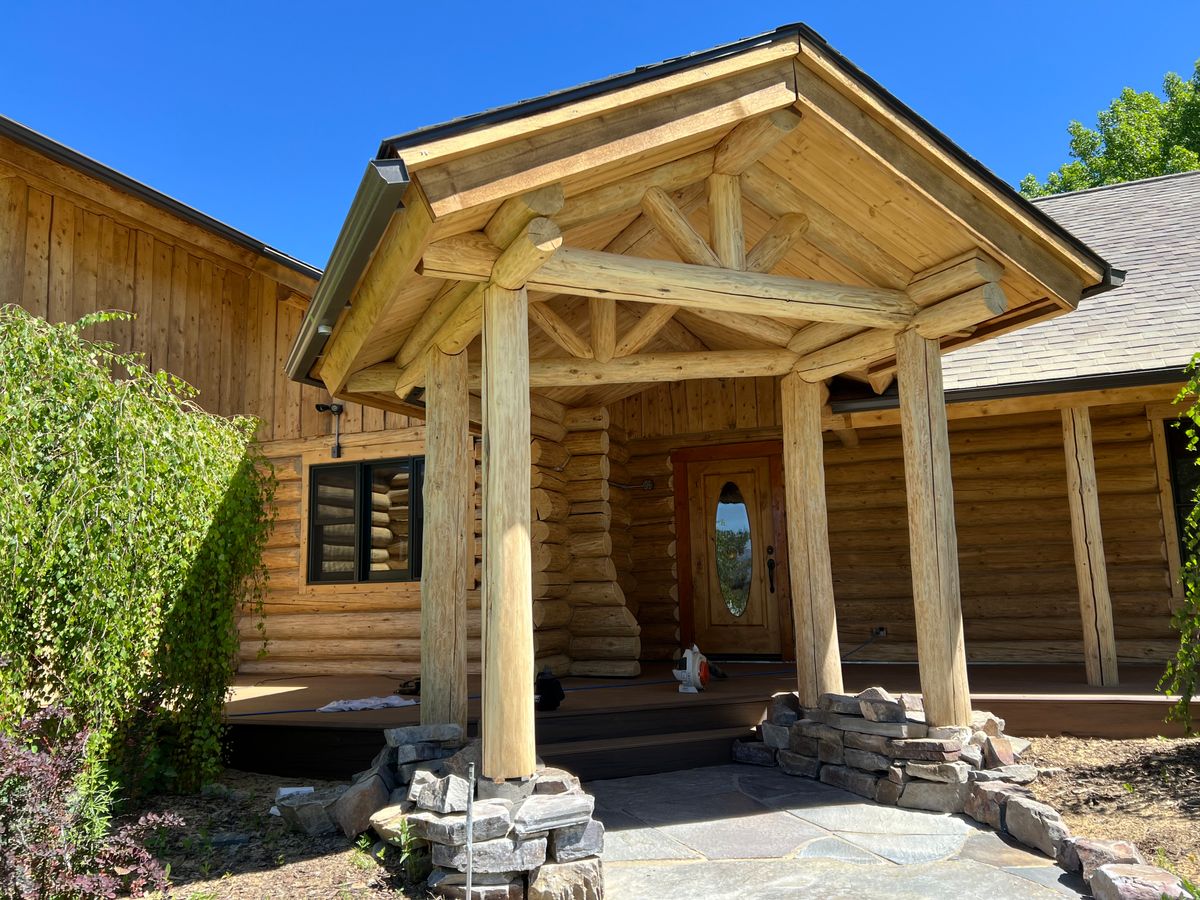 Log Home Restoration for True Blue Logworks LLC in Corvallis, MT